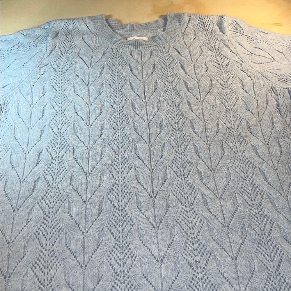 Croft & Barrow Woman’s Sky Blue Crewneck Sweater Short Sleeves Sz 2XL